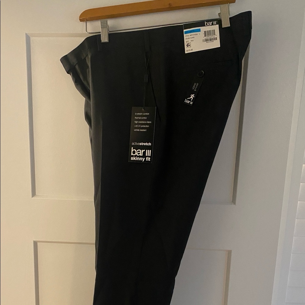 Bar III Men's Skinny Stretch Suit Pants Black 36x30